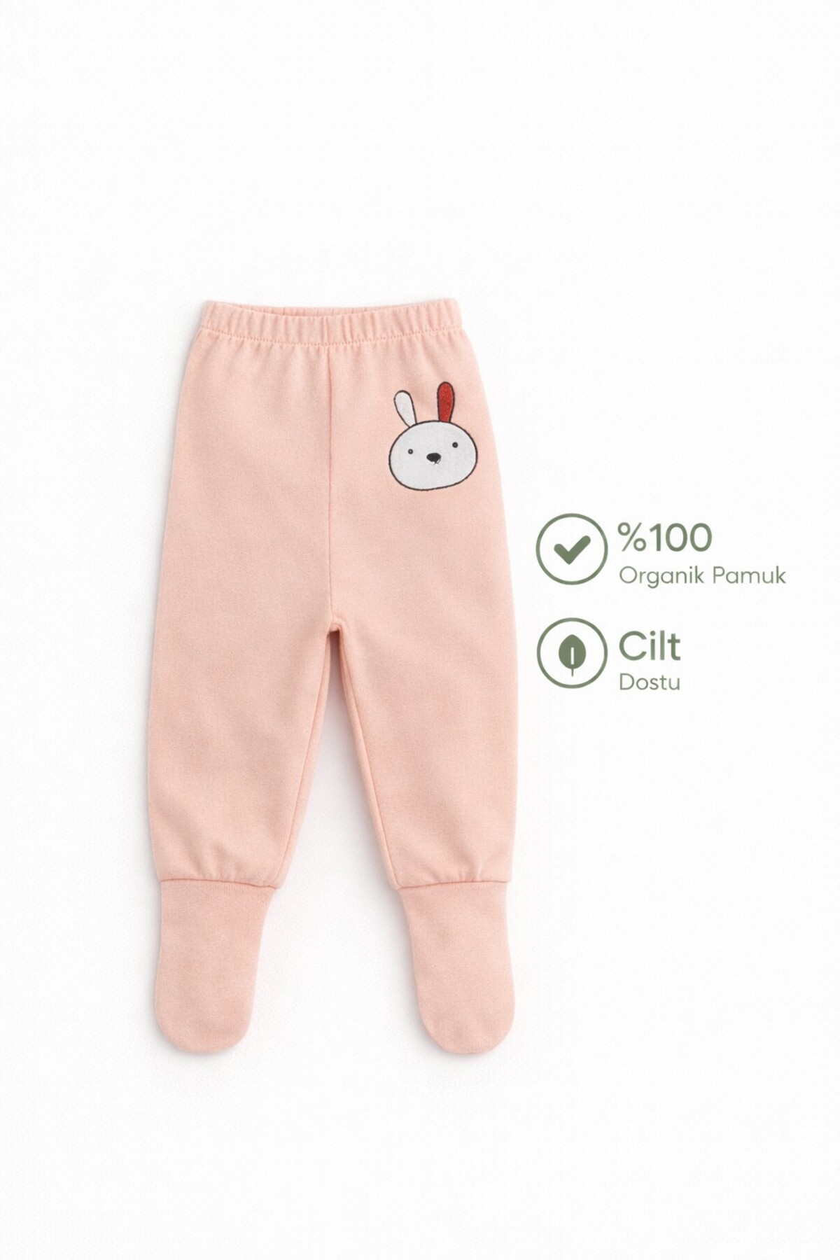 Melekpare Bebek&Çocuk Organik Patikli Pantolon Kendinden Çoraplı Alt Pijama Mevsimlik Pamuk 2'li Set fotoğrafı 2 (önizleme)