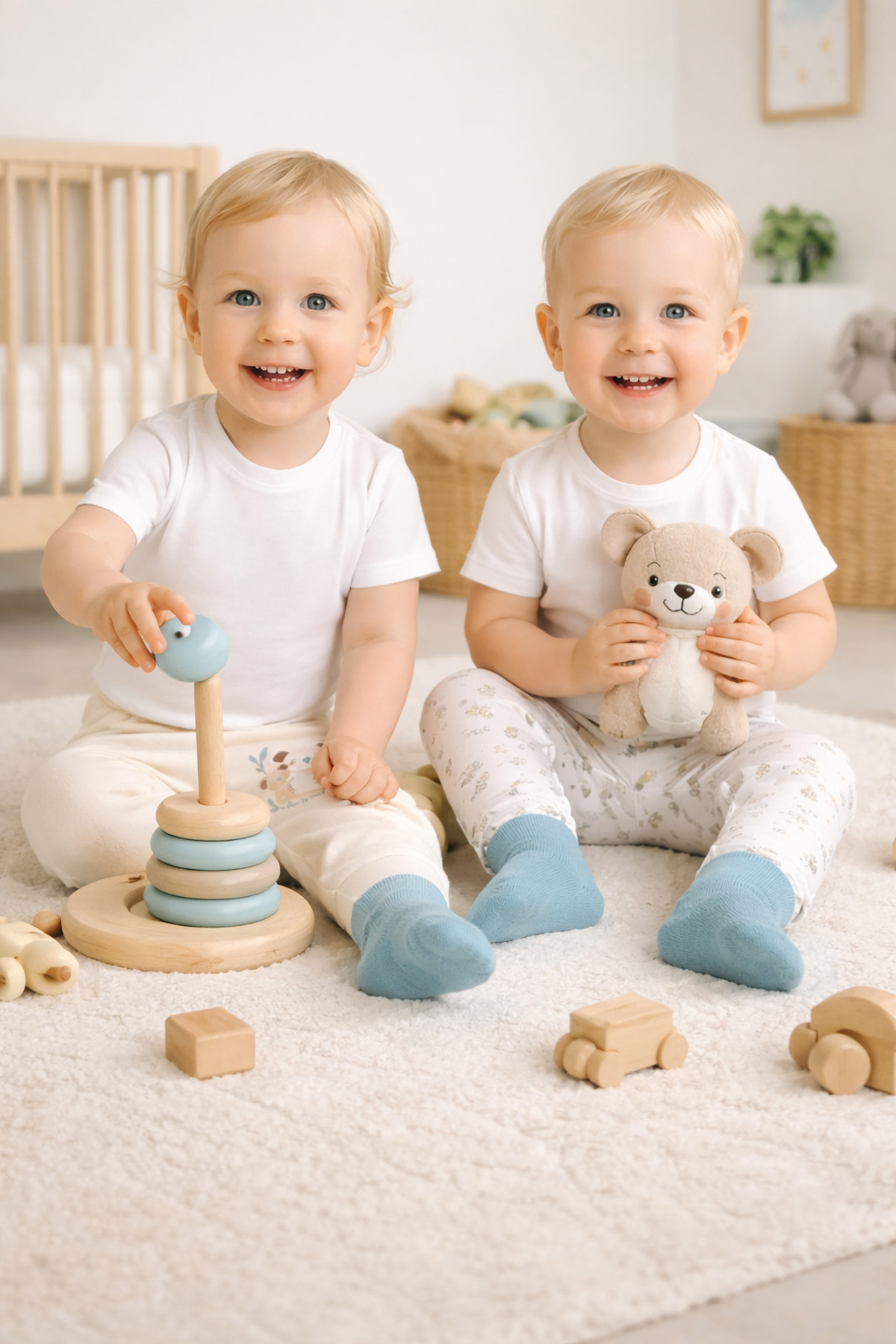 Melekpare Bebek&Çocuk Organik Patikli Pantolon Kendinden Çoraplı Alt Pijama Mevsimlik Pamuk 2'li Set fotoğrafı 4 (önizleme)