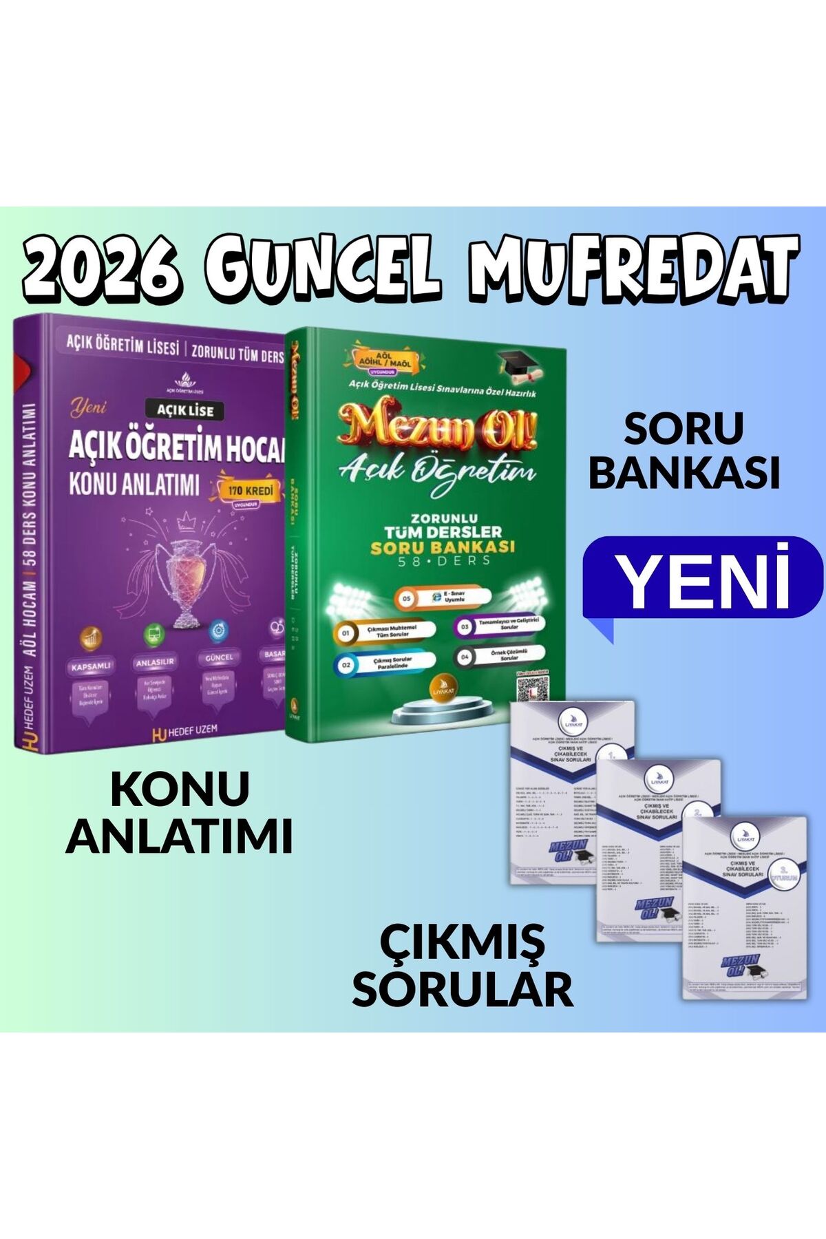 Liyakat Yayınları YEN, MÜFREDAT- AÖL Sınav Seti - Zorunlu Tüm