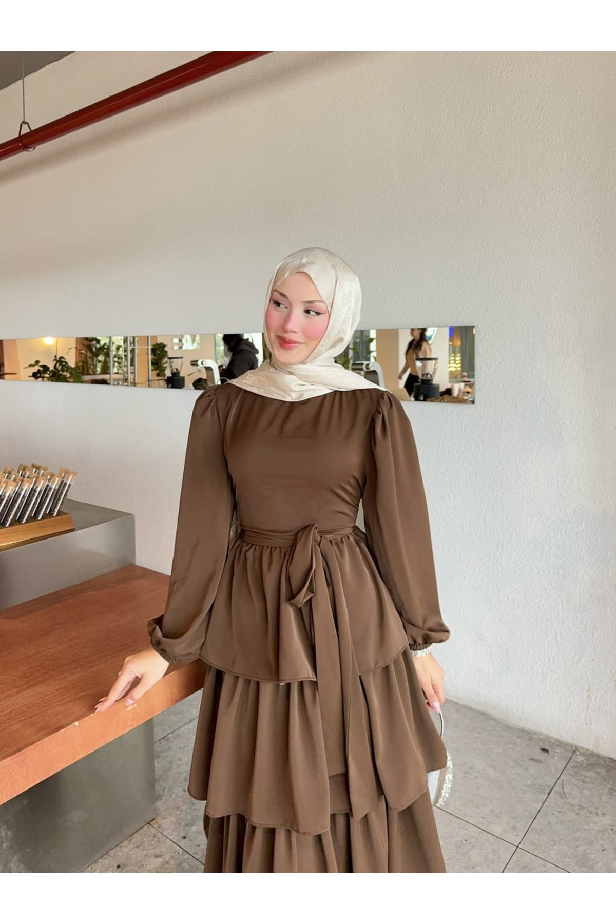 ZARERA  PRENSES MODEL KATLI ELBİSE - Görsel 2