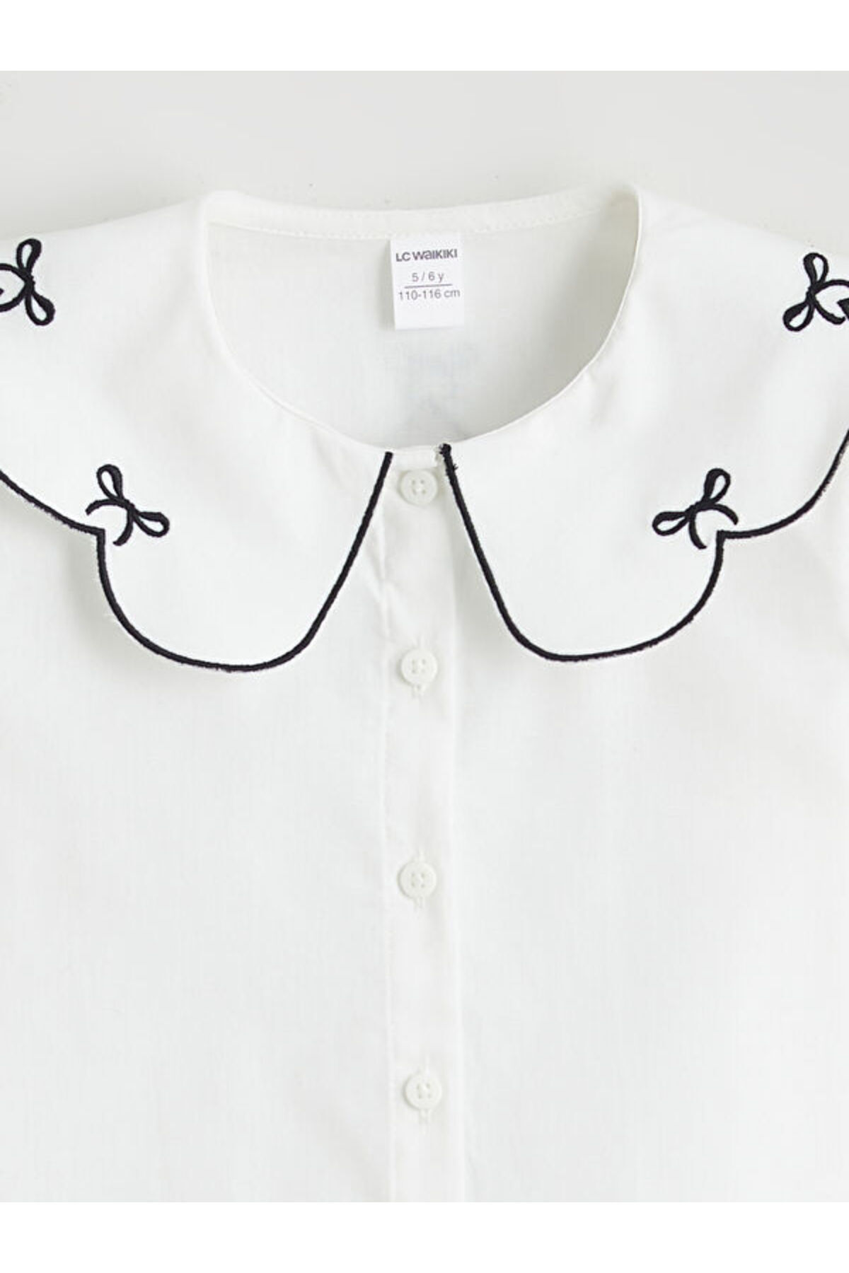 LC Waikiki RMZ GİYİM FARKIYLA Bebe Roba Yaka Kız Çocuk Poplin Gömlek fotoğrafı 3 (önizleme)