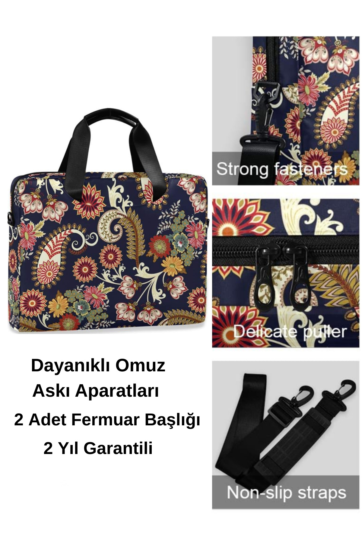 woys  2 YIL GARANTİLİ -Desenli 16 inç Bilgisayar Çantası - Desenli Notebook Çantası - Su Geçirmez Kumaş - Görsel 2