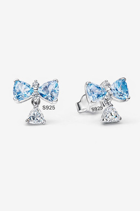 POSEİDONS JEWELLERY S925 Bridgerton Mavi Kurdela Küpe