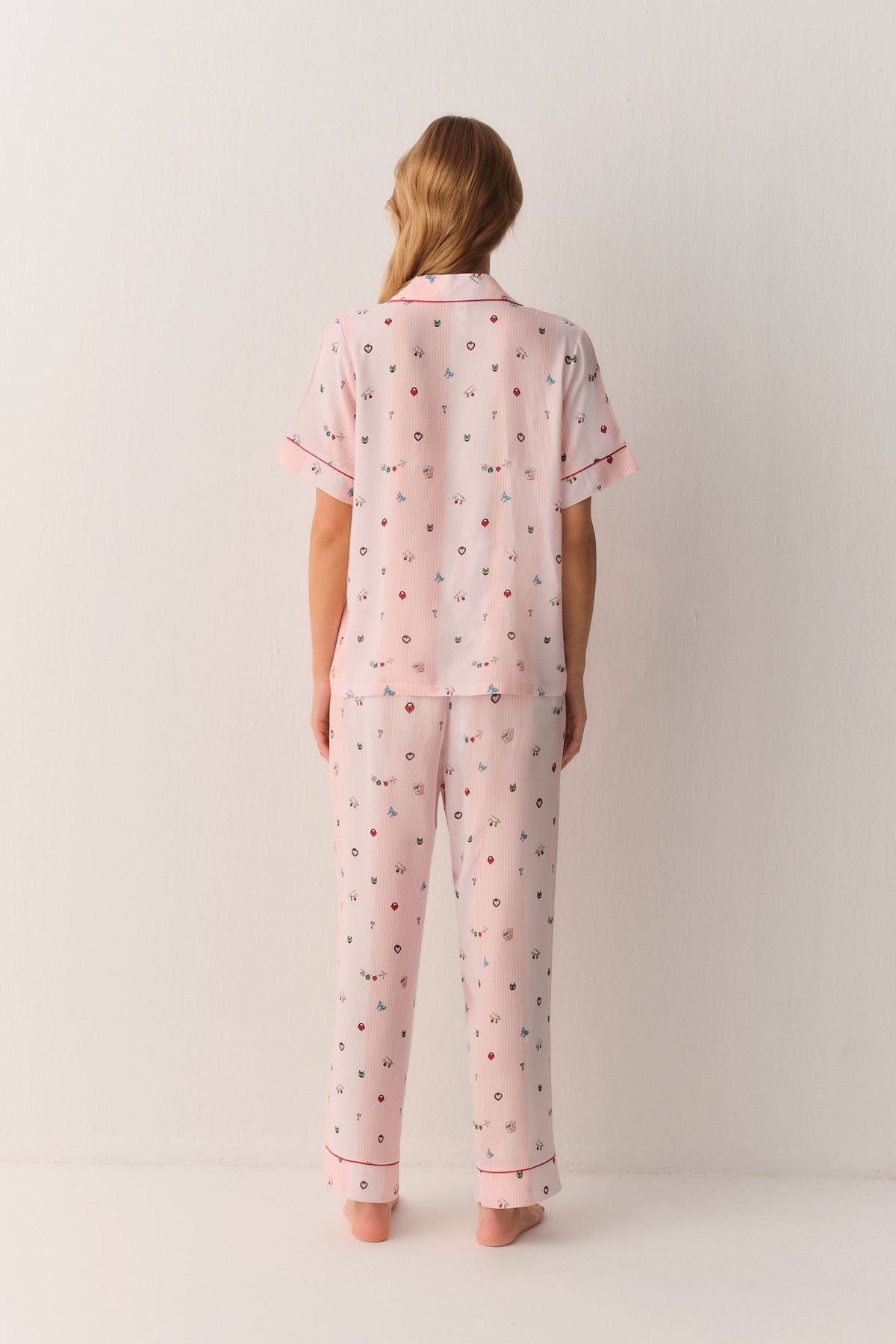 SUWEN Smile Gömlek Yaka Pijama Takımı görsel 4