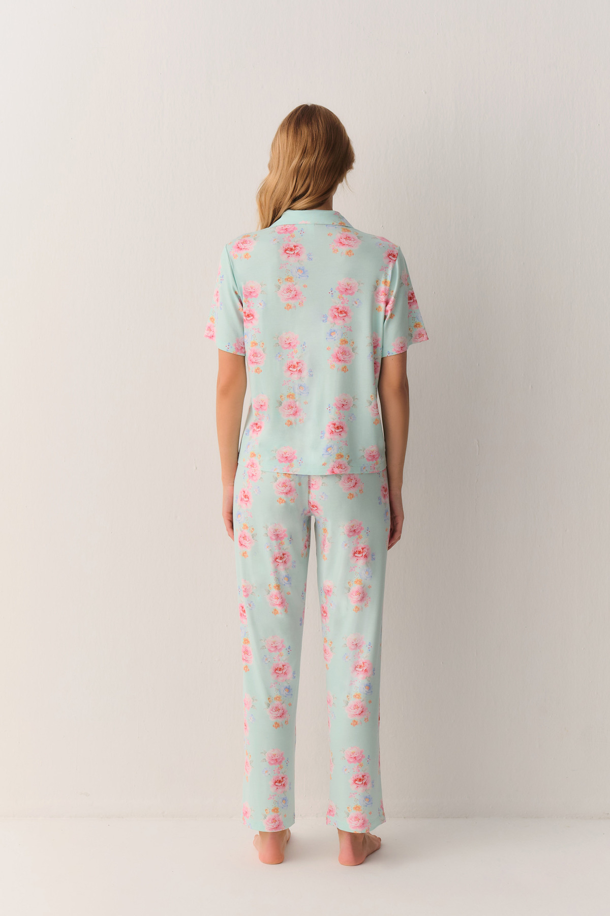 SUWEN Elegant Gömlek Yaka Pijama Takımı görsel 4