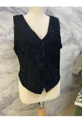 burçin orhon Siyah Bürümcük Yelek