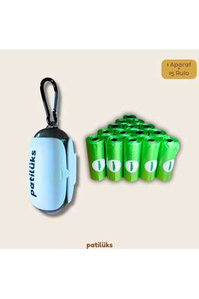 patilüks Metal Klipsli Köpek Kaka Poşeti Aparatı + 15 Rulo (225 Adet) Lavanta...