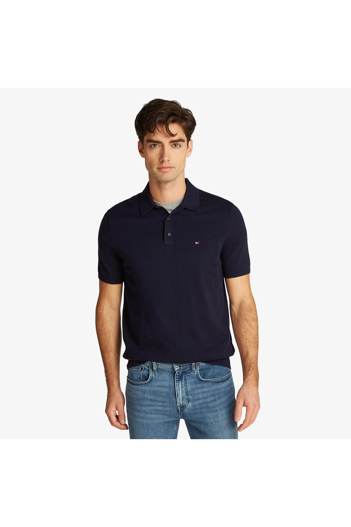 تامی هیلفیگر پولو سرمه‌ای مردانه بافتنی نخی اسنشال