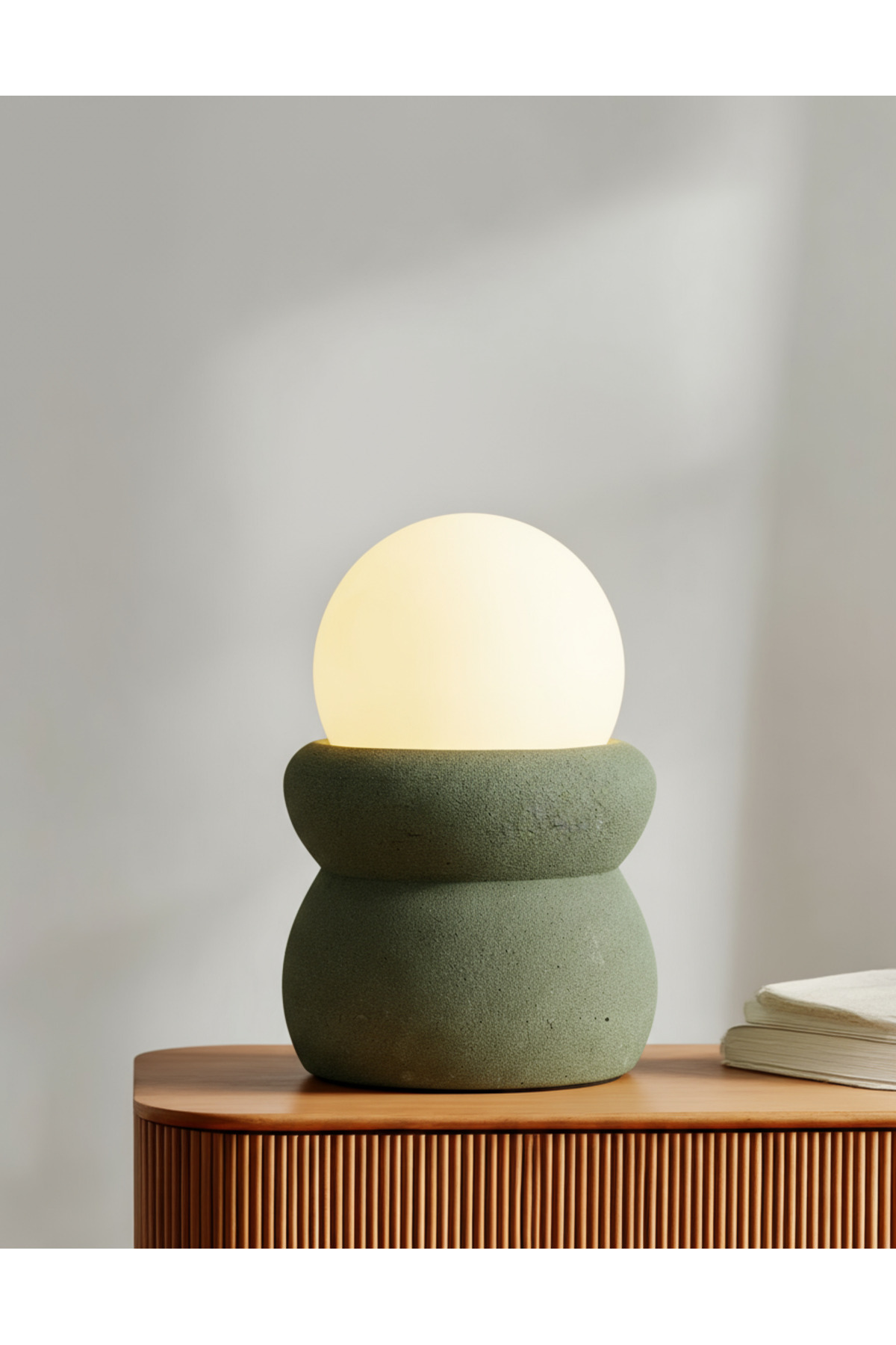 BOVO- Decorative Table Lamp with Green Concrete Body | Ambient Lighting and Ambient Lighting