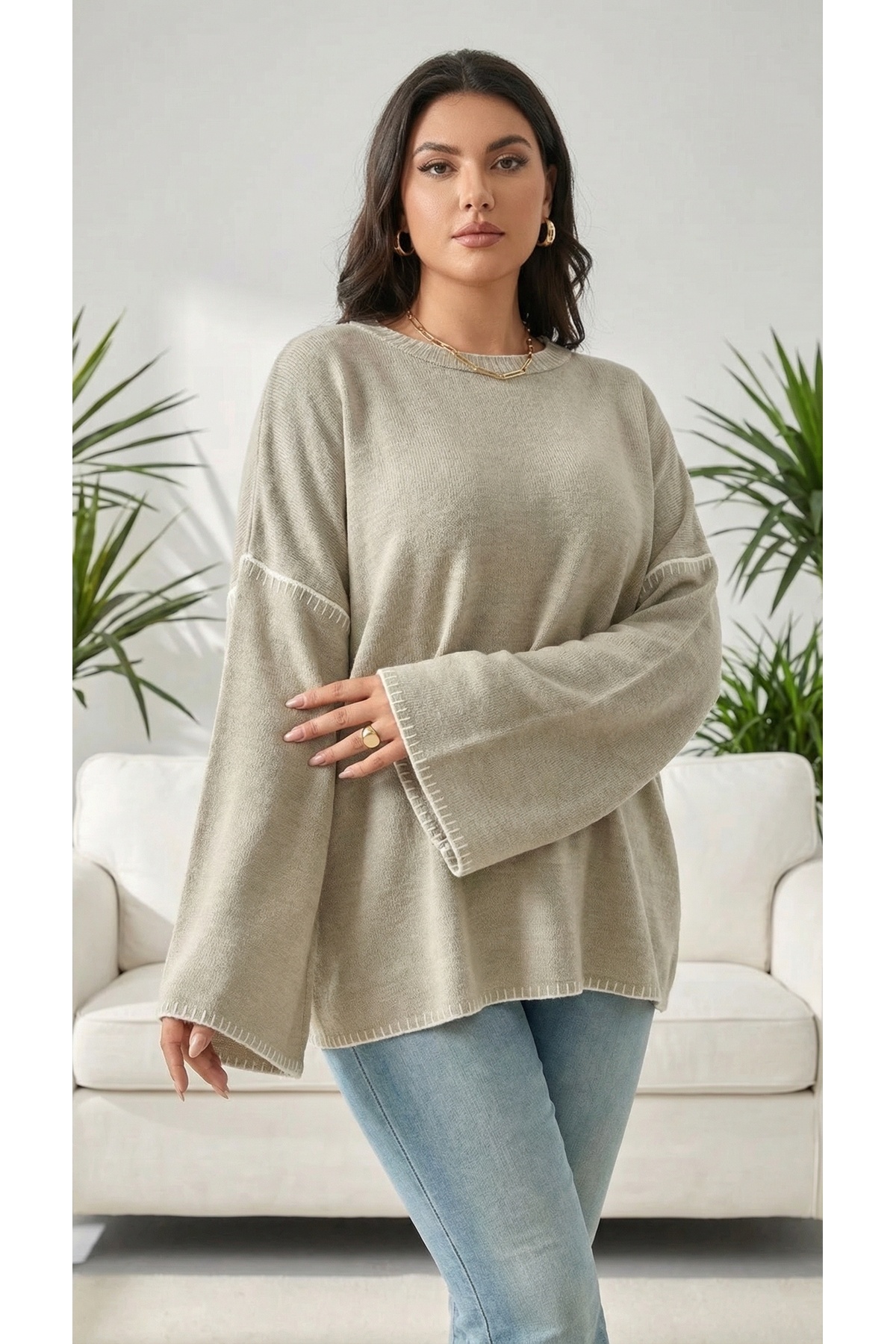 Butik  Kadın büyük beden kazak - Görsel 3