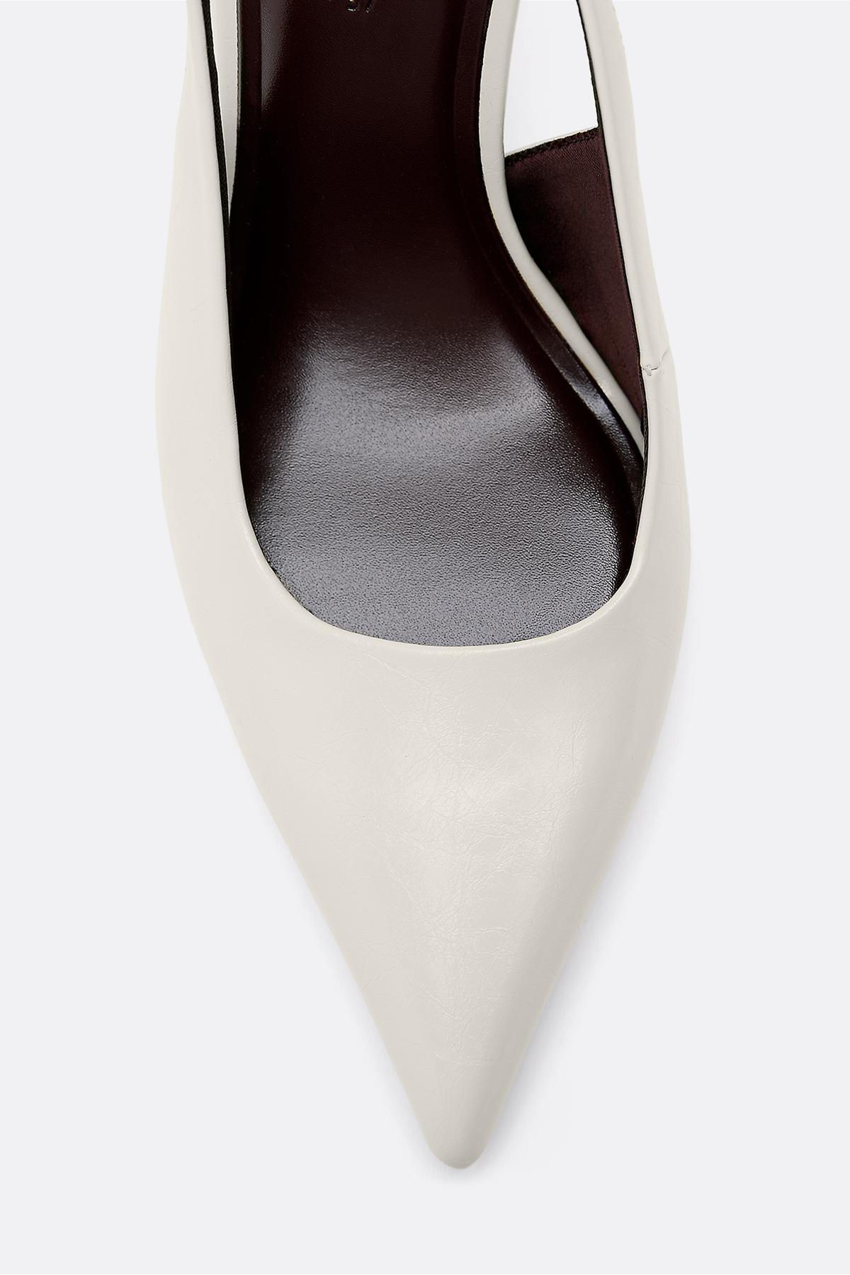 Stradivarius  Suni deri topuklu ayakkabı - Görsel 5