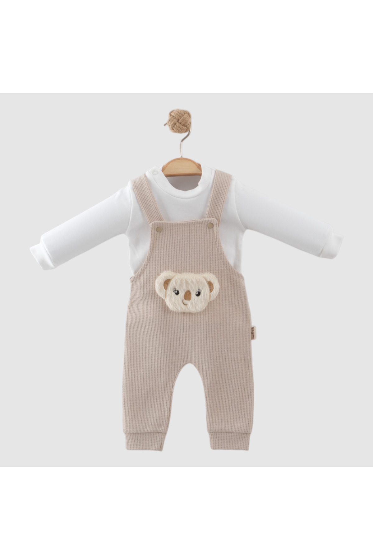 hobbe baby Slopet Tulum 3-6-9 Ay Aksesuarlı Çıtlı Bebek Salopet Tulum Takım fotoğrafı 2 (önizleme)