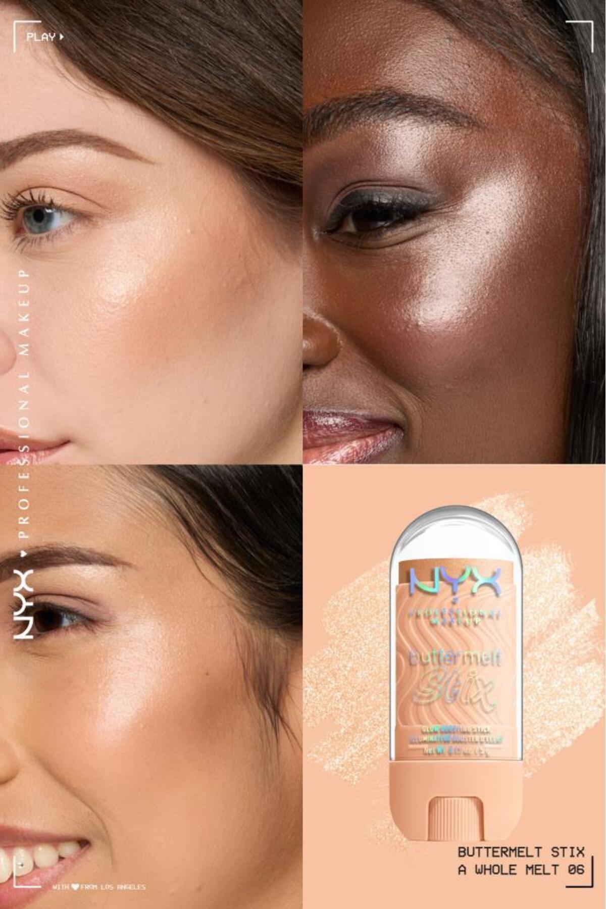 هایلایتر باترملت استیکس - هایلایتر کرمی استیک 06 - کاملاً مات — بژ NYXBUTTERMELTSTIX — تصویر 3 از 9