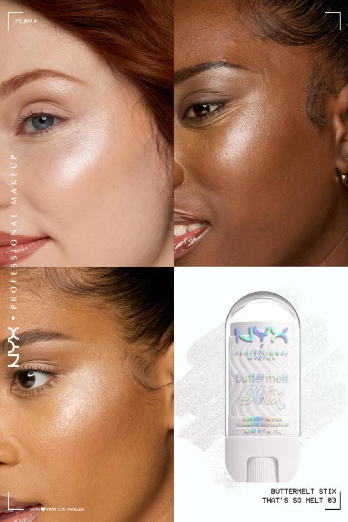 هایلایتر باترملت استیکس - هایلایتر استیکی کرمی 03 - That's So Melt — سفید NYXBUTTERMELTSTIX — تصویر 3 از 9
