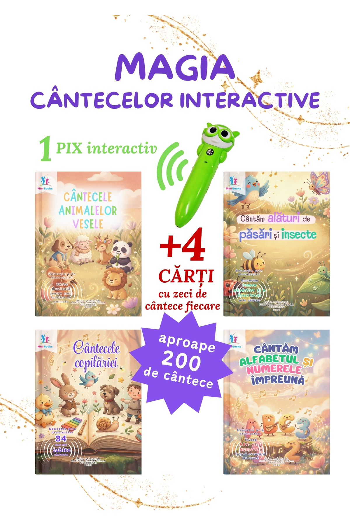 minibooks Pix interactix+ 4 carti muzicale