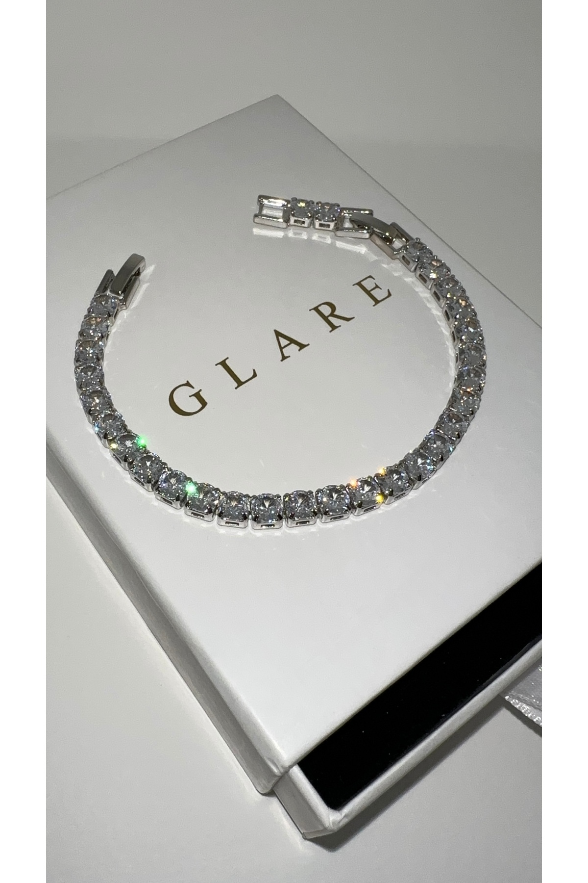GLARE JEWELRY CO 5mm Gümüş Pırlanta Montür Suyolu Çelik Bileklik 15+3cm görsel 2