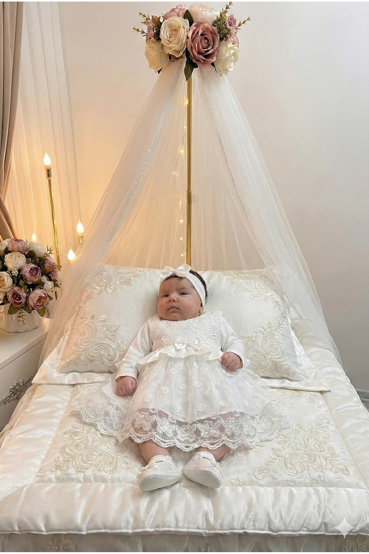 tinytrends Kız Bebek %100 Pamuk Luxury 4'lü Mevlüt Elbise Takımı fotoğrafı 2 (önizleme)