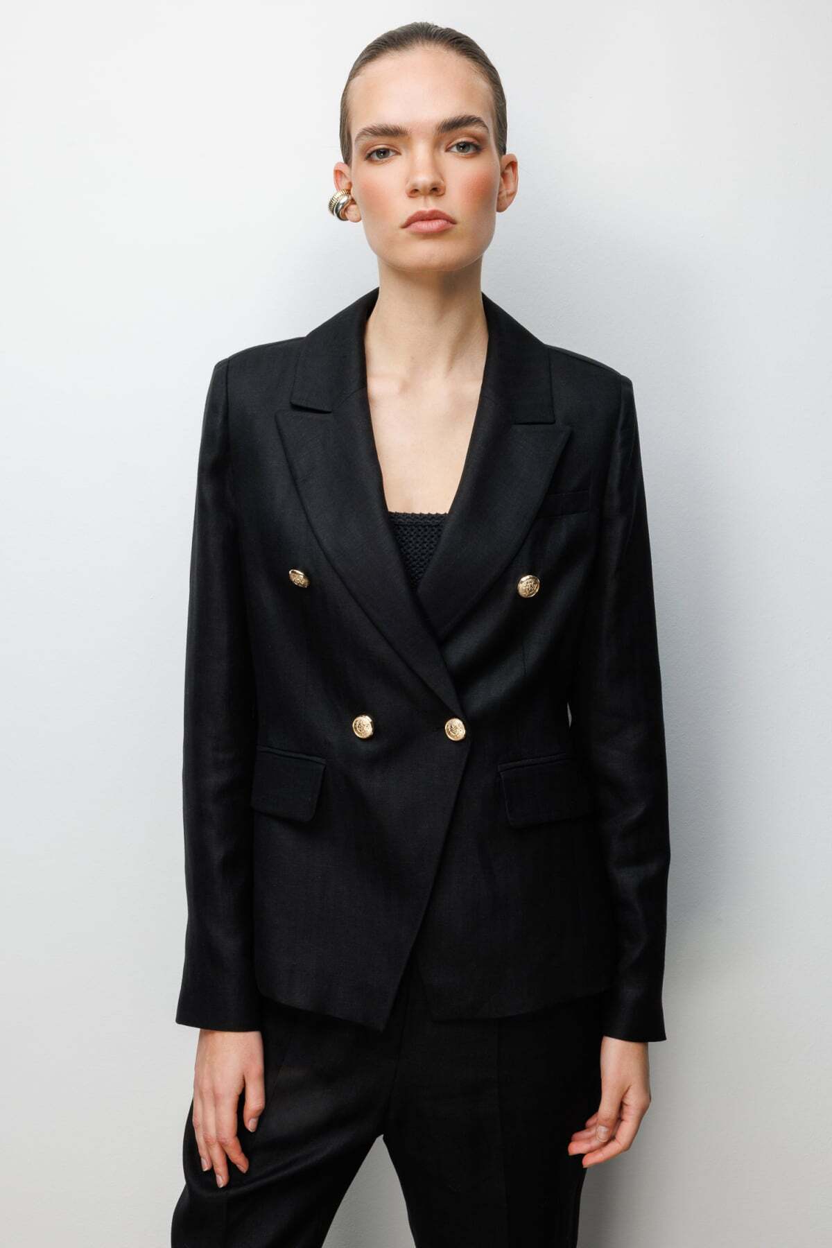 Wrap Collar Jacket with Cover Pocket