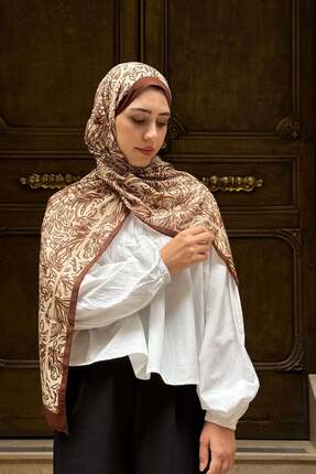 levamor eşarp şal LEVAMOR Kadın Empirme Soft Lara Desenli Pamuklu Likralı Yum...