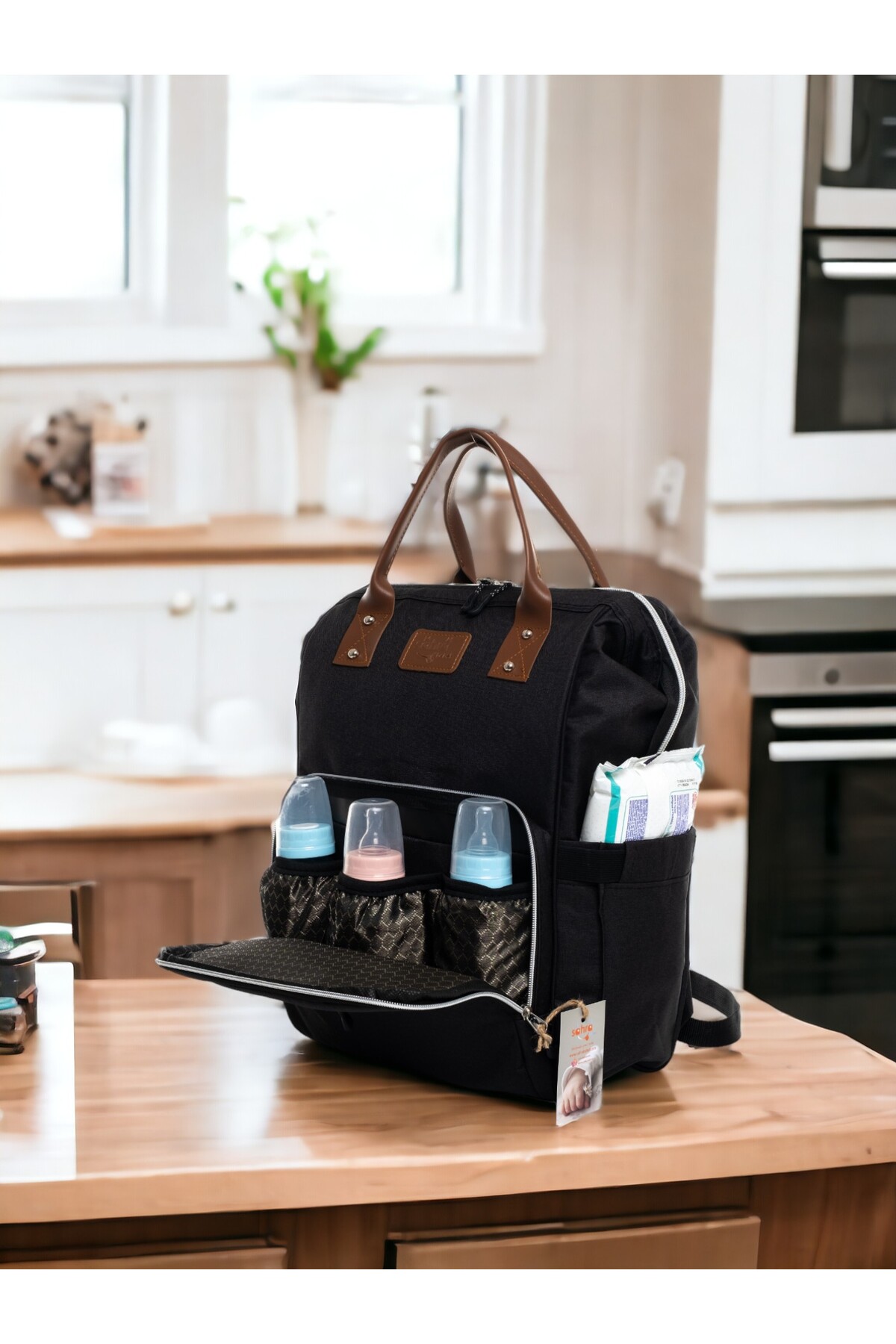 Beyaz Bebek 3'lü Bebek Doğum Seti (10 PARÇALI HASTANE ÇIKIŞ SETİ,ANNE&BEBEK BAKIM OMUZ VE SIRT ÇANTASI) fotoğrafı 3 (önizleme)