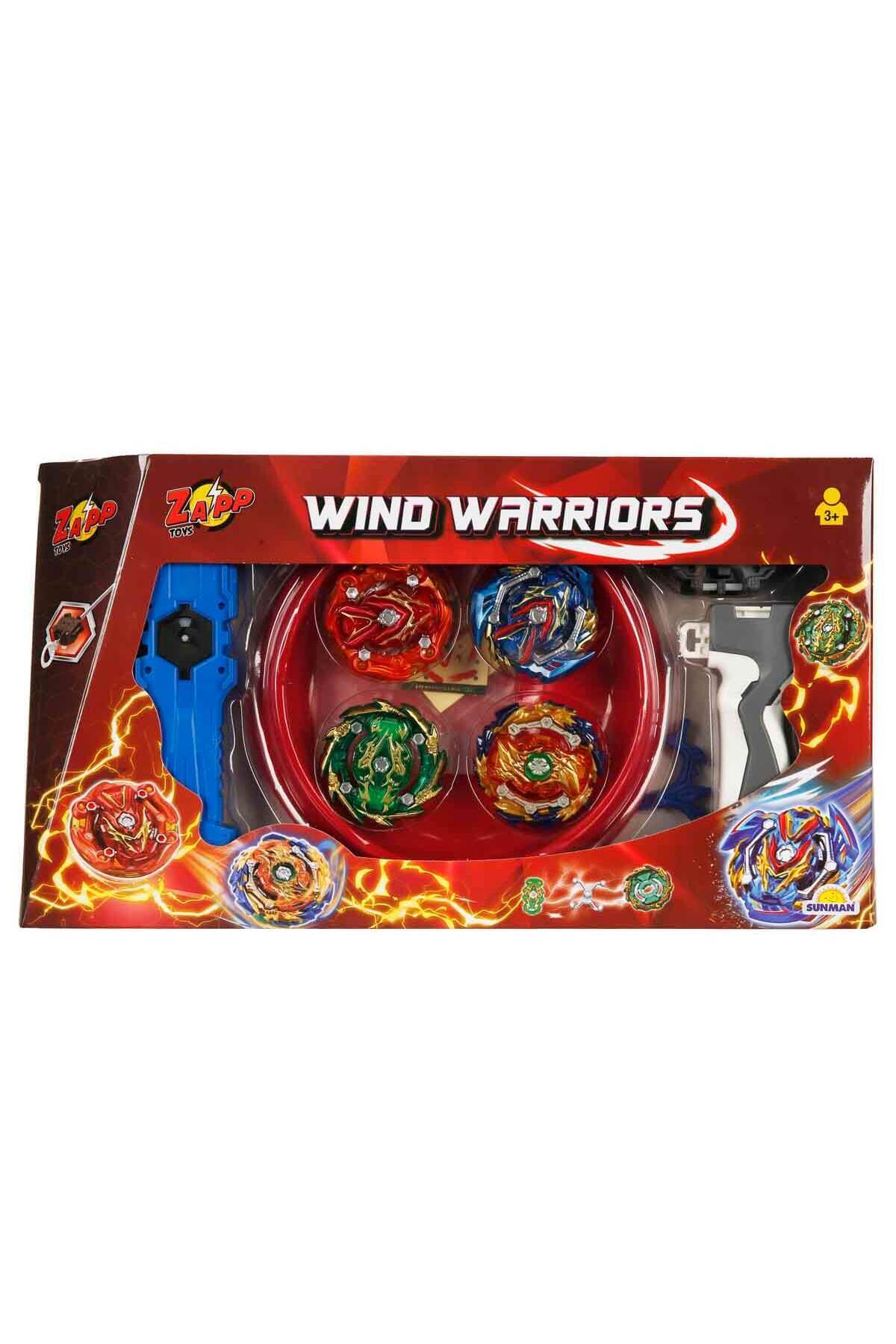 Zapp Toys Rüzgar Savaşçıları 4'lü Topaç Seti - Kırmızı Arena