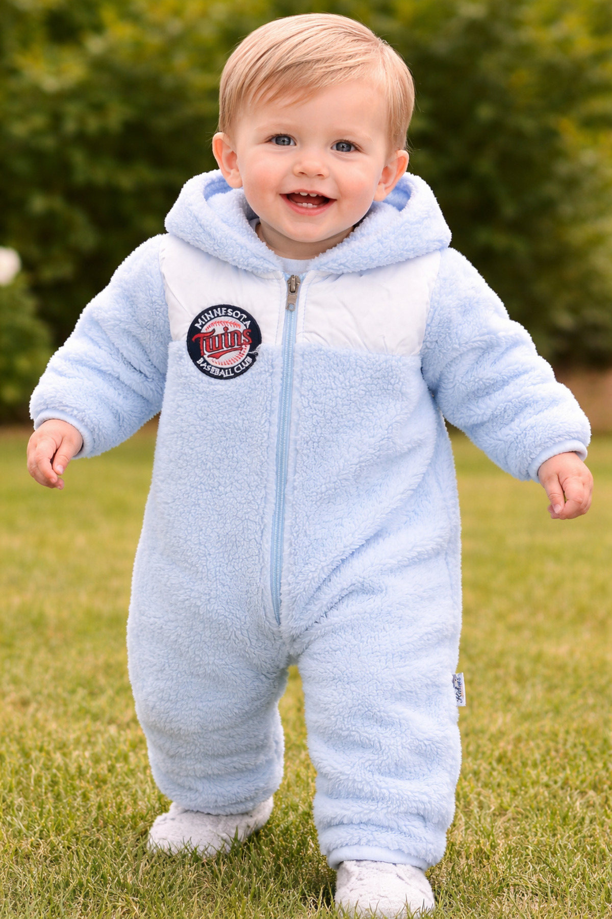 Chicsy Baby Bebek Peluş Tulum | Kapüşonlu Fermuarlı Kışlık Bebek Astronot Tulum fotoğrafı 4 (önizleme)