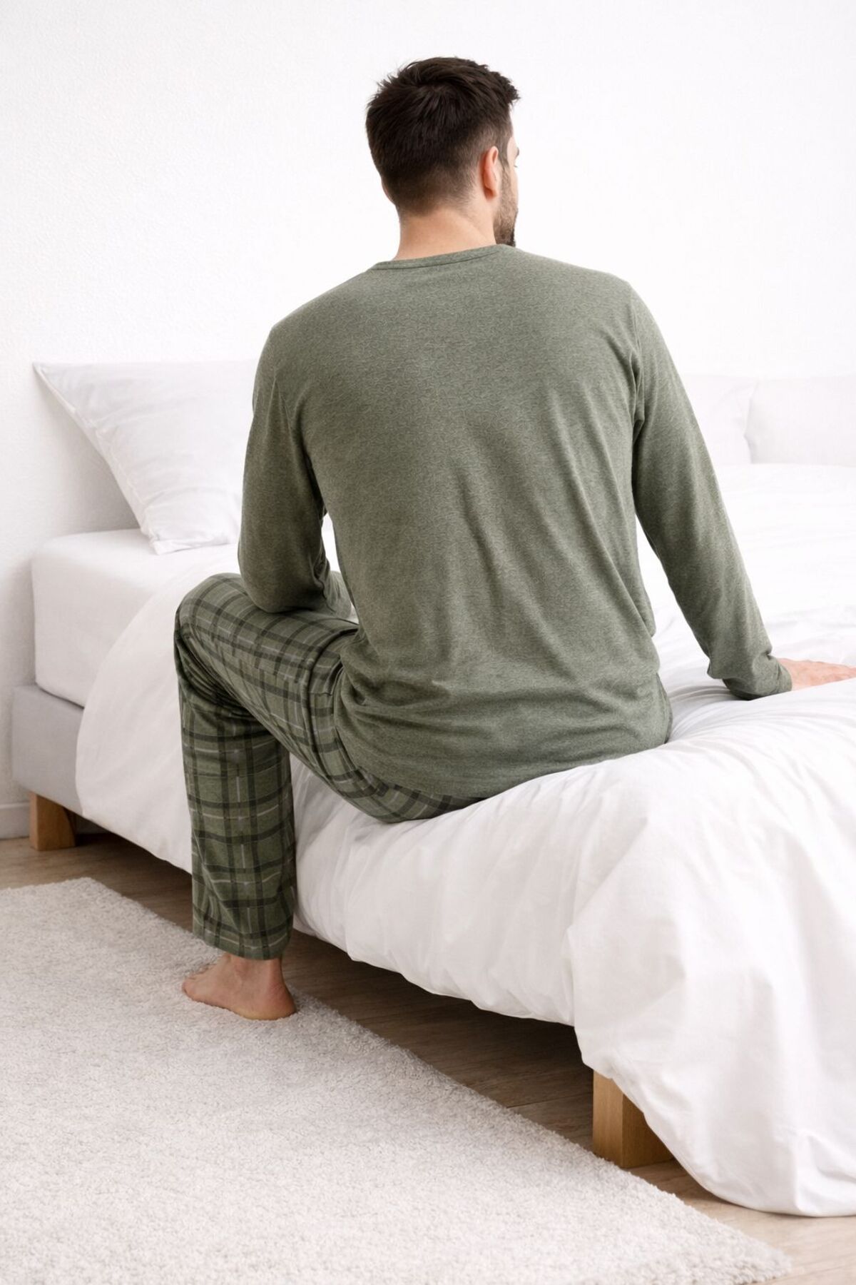 STELLAPİNK  Erkek Penye Ekoseli Uzun Pijama Takımı - Görsel 3