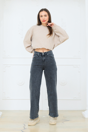 Penaltı Kadın Yüksek Bel Palazzo Jean