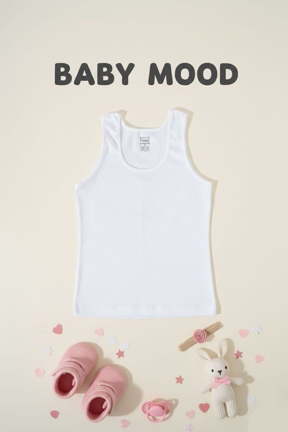 Tutku 5'li Paket %100 Pamuk Ribana Geniş Askılı Kız Bebek Atlet Seti - Yumuşak Terletmeyen Beyaz İç Giyim fotoğrafı 2 (önizleme)