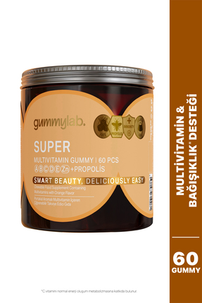 gummylab. Super Multivitamin İçeren Portakal Aromalı Çiğnenebilir Takviye Edi...