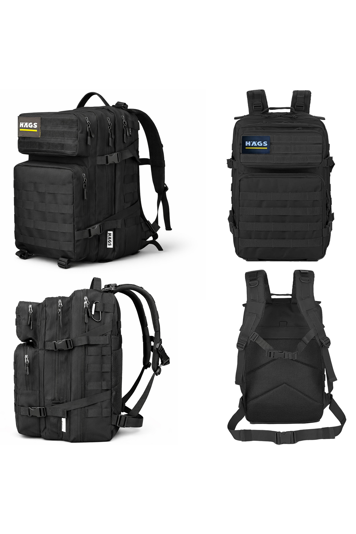 HAEGS  Taktik Sırt Çantası, Seyahat Çantası, Ordu Derecesinde Sağlam, Seyahat Sırt Çantası 45L -Siyah - Görsel 6