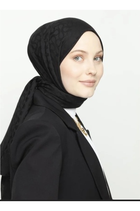 VALORSCARF Valor bloom desen İpek jakar şal siyah