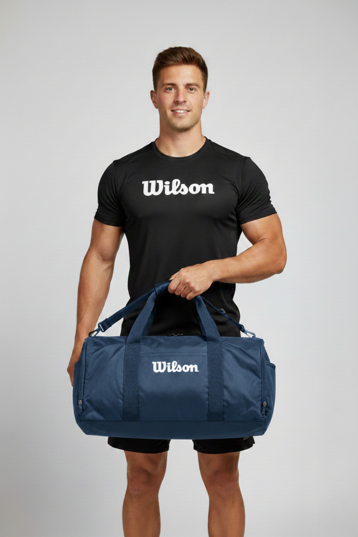 Wilson  Lisanslı Reflektörlü Özel Ayakkabı Bölmeli Su Geçirmez 25 Litre Gym Spor Seyahat Çantası El Valizi - Görsel 5