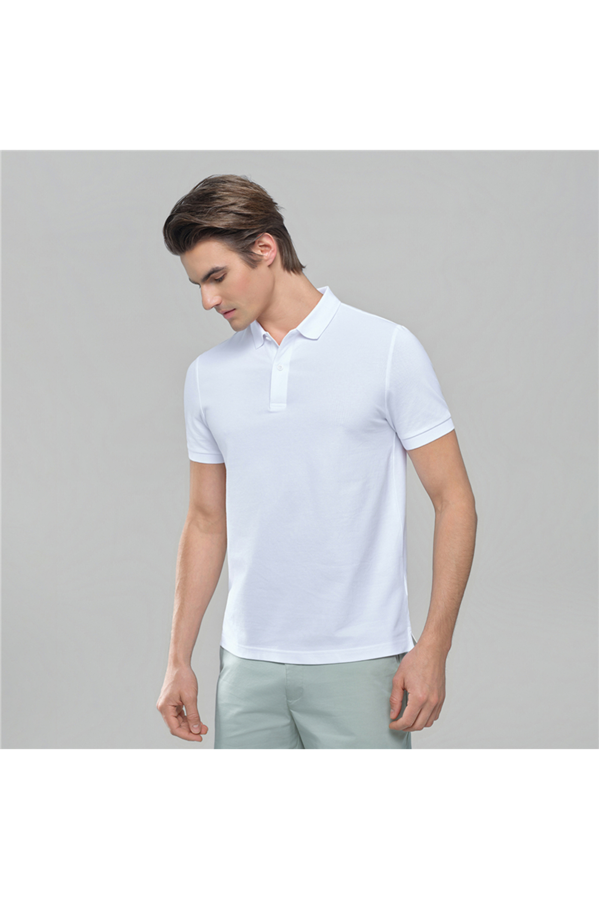 Giordano Men’s Slim Solid Pique Polo with Flat Knit Collar & Soft Finish