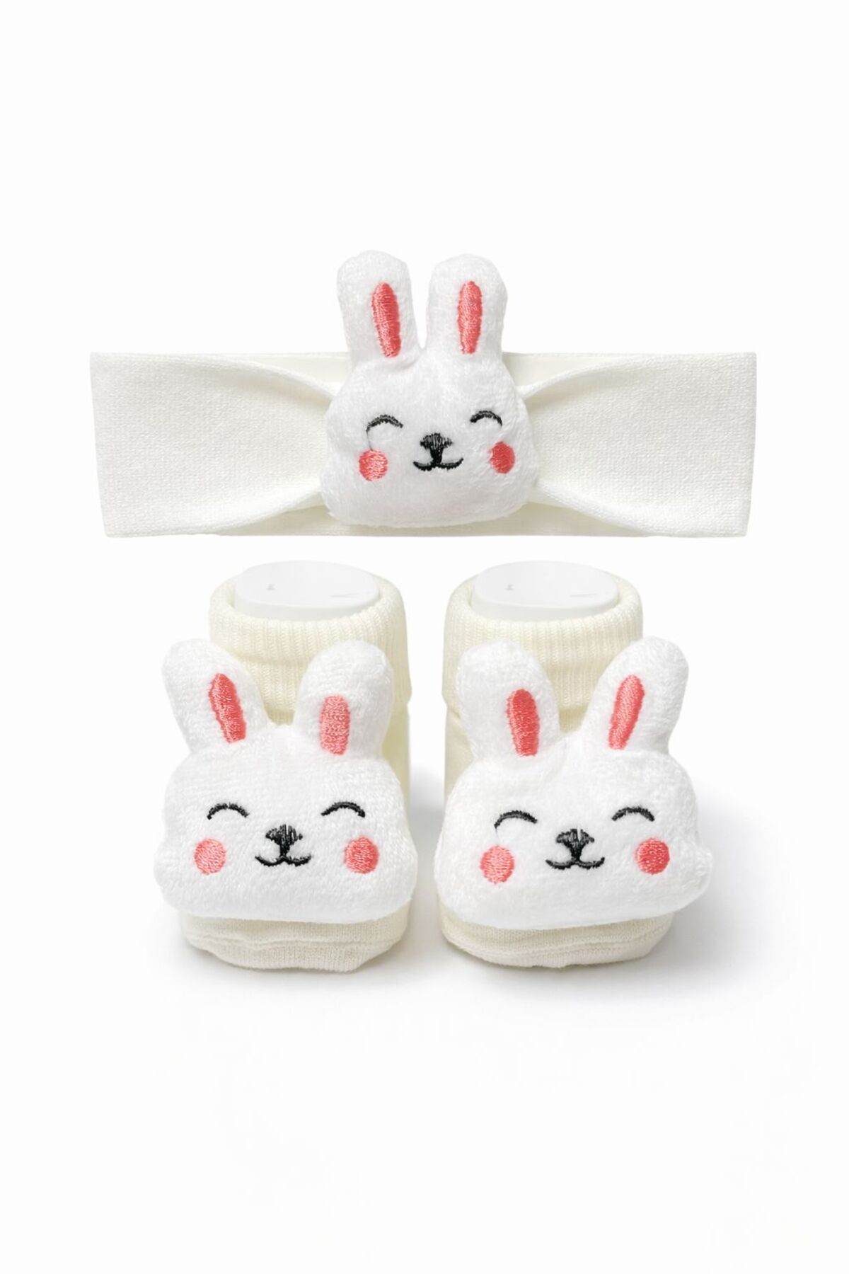 Akface 3`LÜ SET Oyuncaklı Organik pamuk Bandana Çorap ve Çıngırak Vik sesli Oyuncak 0-6 Ay Yenidoğan fotoğrafı 3 (önizleme)