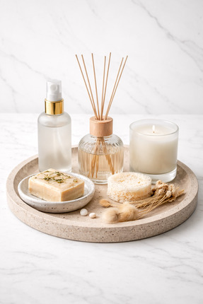 zekmar home stone Traverten Yuvarlak Tepsi / Sunumluk (27 cm)