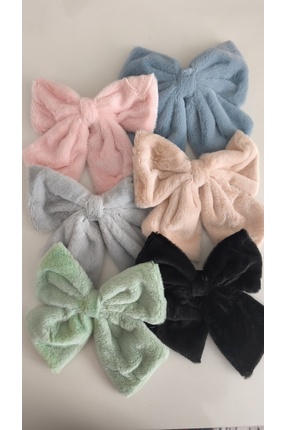 Sahaja Aksesuar Peluş Fiyonk Otomatik Toka