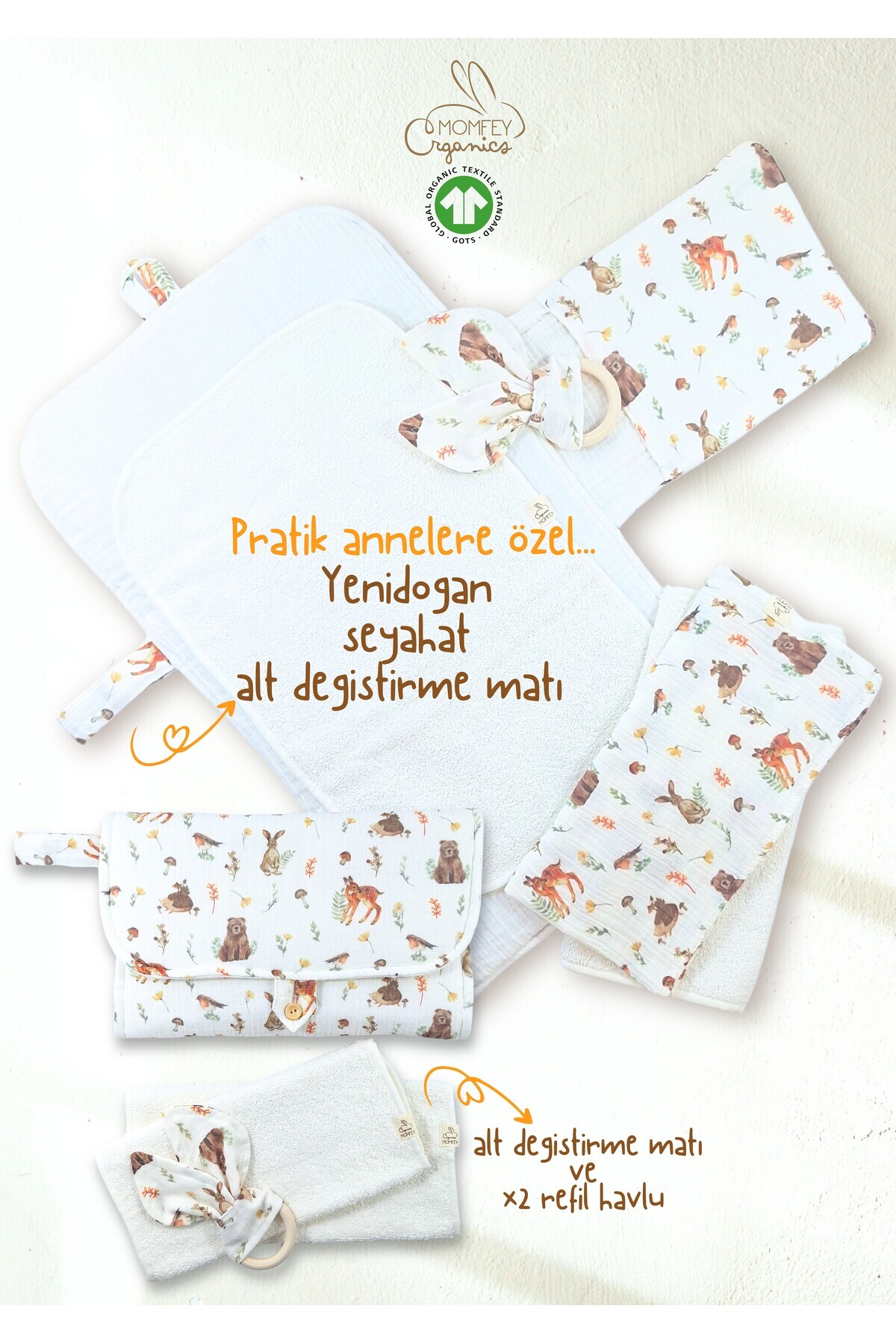 Momfey Organics 14 Parça Müslin Bebek Seti | %100 Pamuk | Yenidoğan Hastane Çıkışı, Hediye Seti fotoğrafı 3 (önizleme)