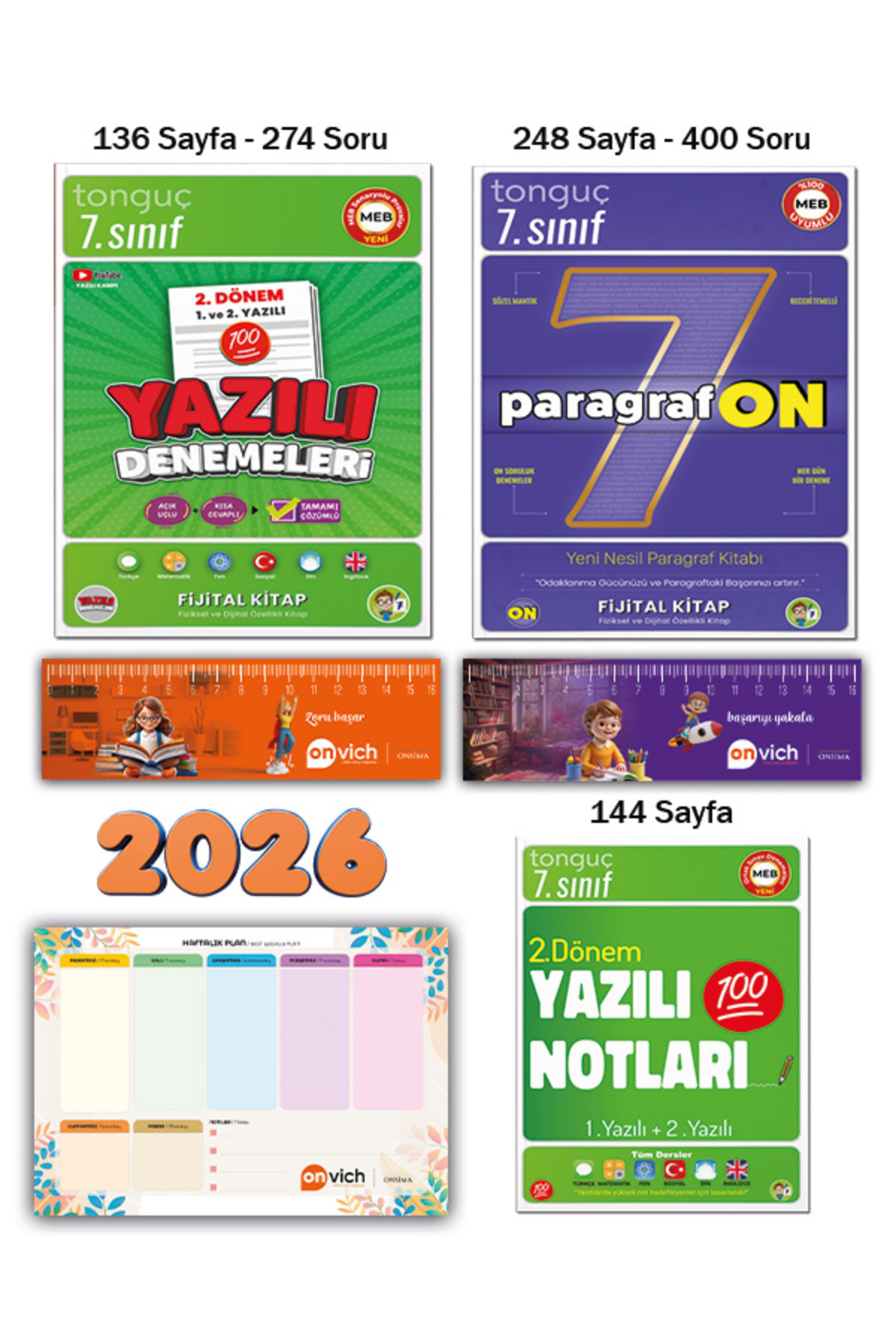 Tonguç Yayınları 7. Sınıf 2. Dönem Yazılı Notları Denemeleri