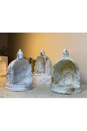 SalepHome Lüks Mimari Kule & Mumluk Takımı |Antik Beyaz Dekoratif Set | Sanat...