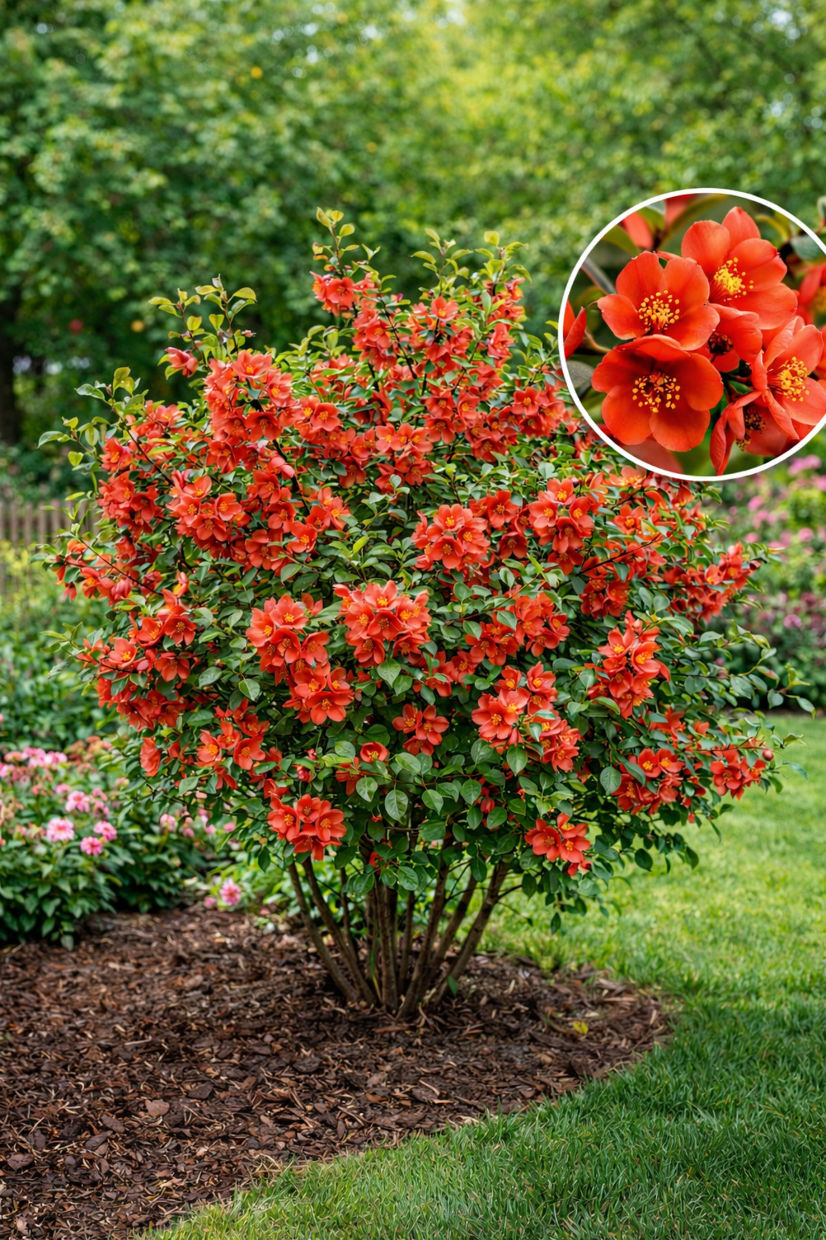 Vasada Japon Ayvası Fidanı Chaenomeles Japonica (Cydonia Japonica