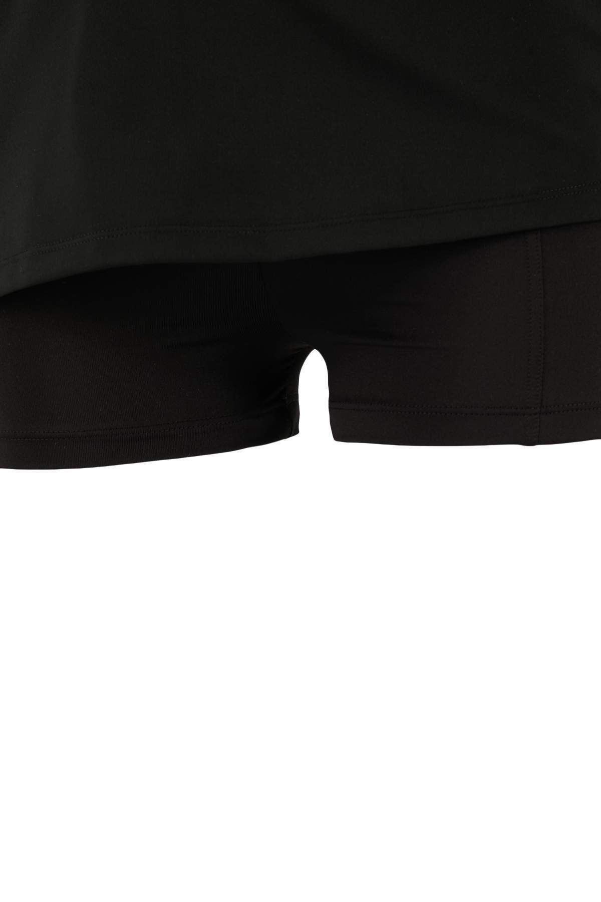 Trendyolmilla  Siyah Çizgili 2 Katmanlı İçi Şortlu Örme Spor Şort Etek THMSS26SR00001 - Görsel 8