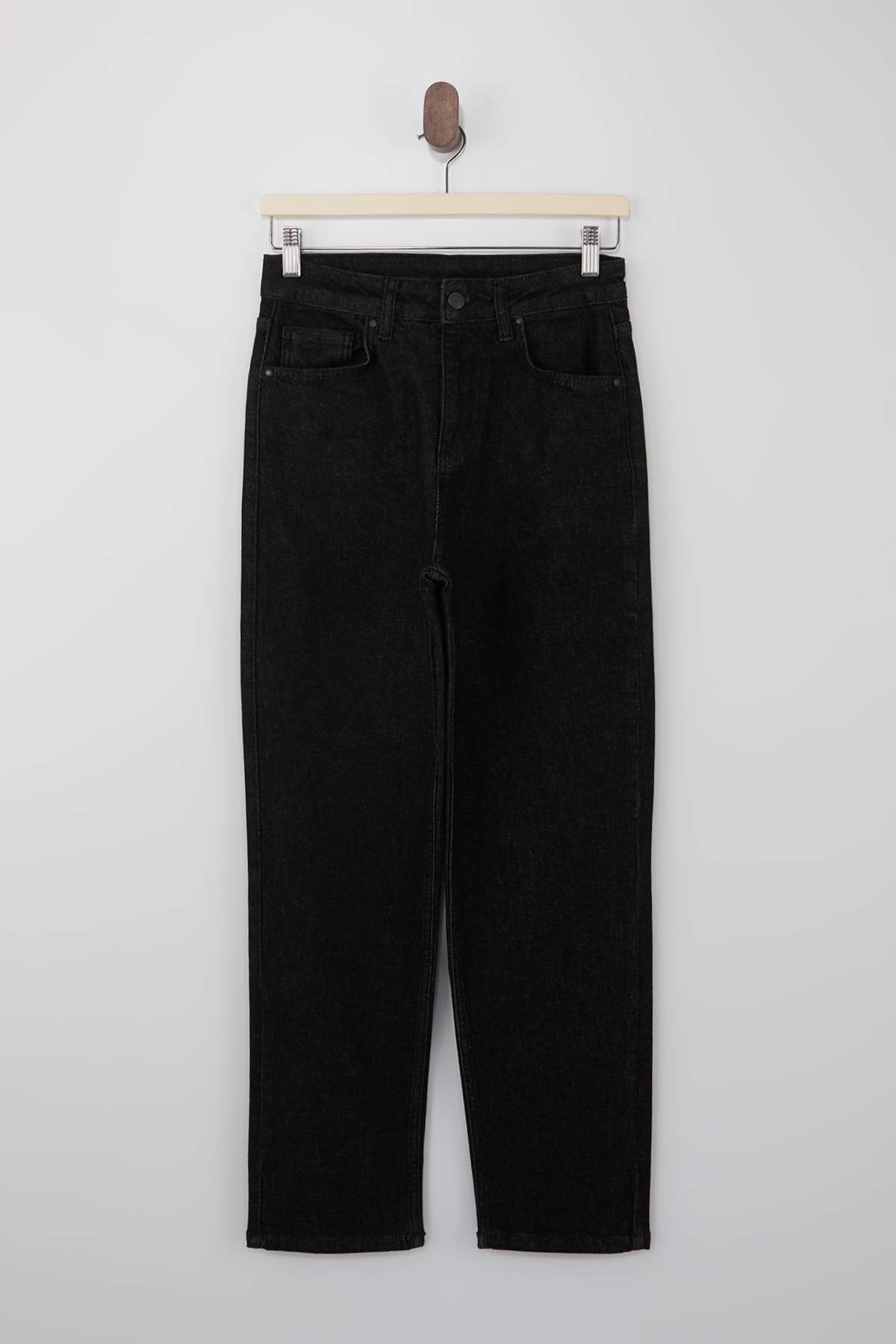 Trendyolmilla  Koyu Mavi Yüksek Bel Orta Esnek Mom Bilek Boy Jeans TWOSS26JE00110 - Görsel 5