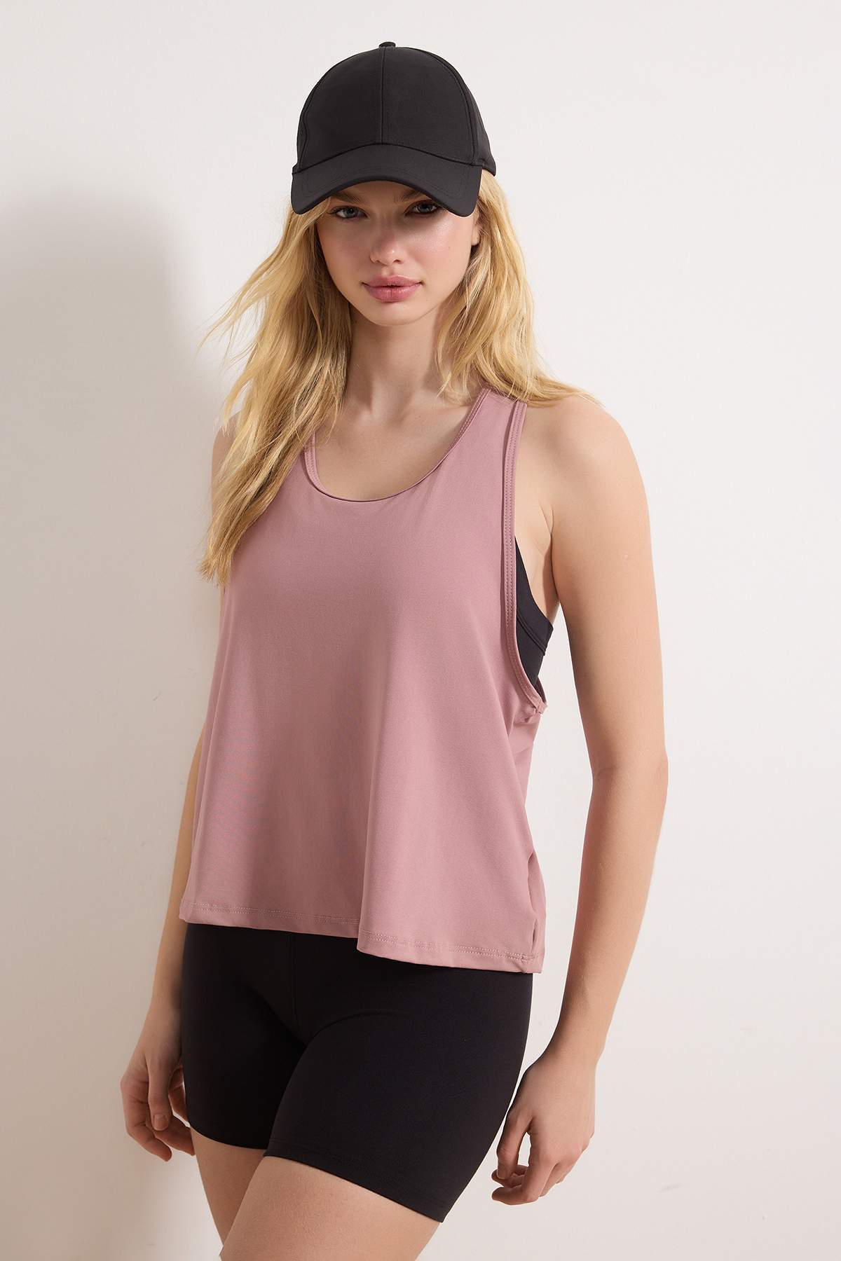 Trendyolmilla  Siyah-Gül Kurusu 2'li Micro Kumaş Örme Spor T-Shirt THMSS26TS00001 - Görsel 2