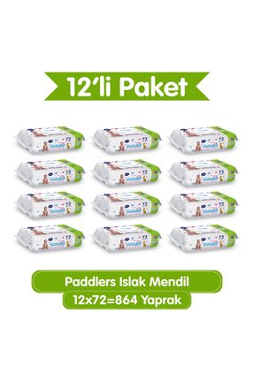 Paddlers Islak Mendil 12x72 li Koli (864 Yaprak)