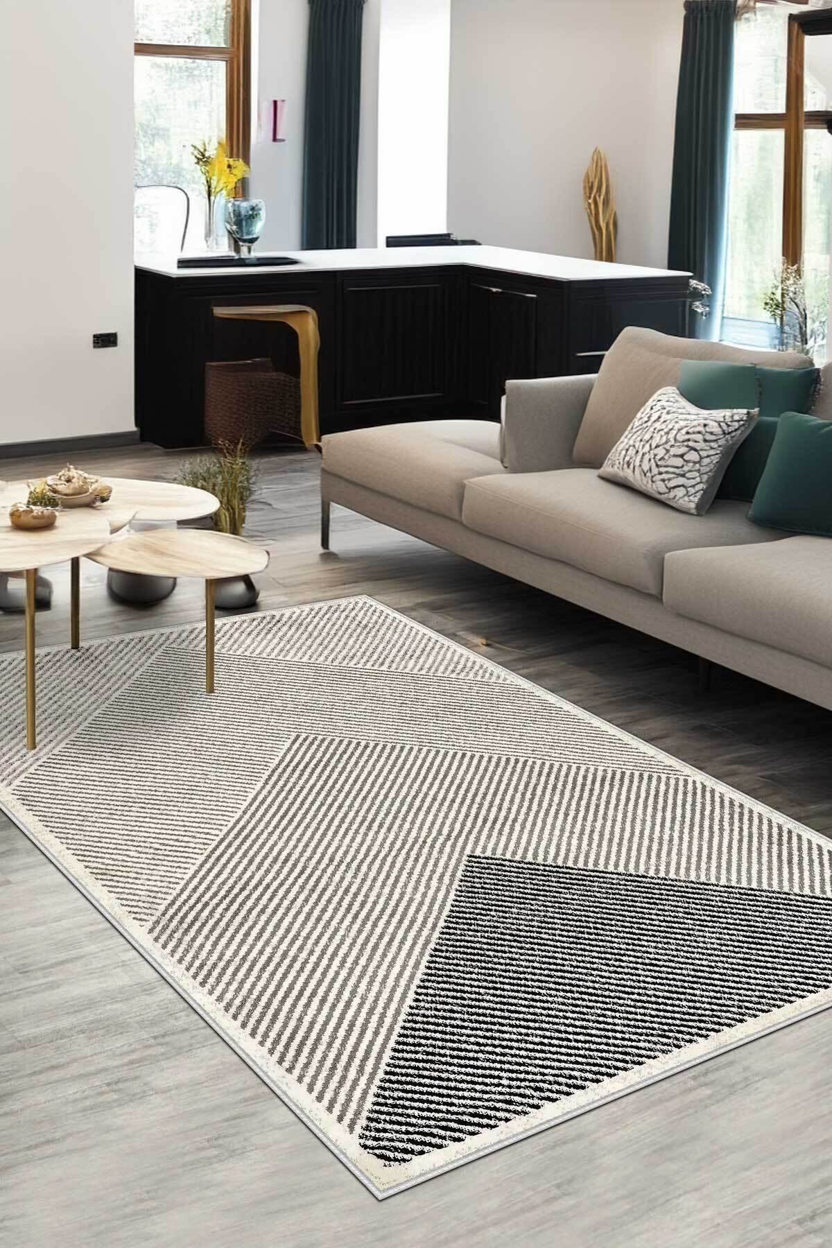 Digital Anti-Slip Washable Modern Striped Living Room Rug Kitchen Carpet Runner Balcony Carpet Home Decor
