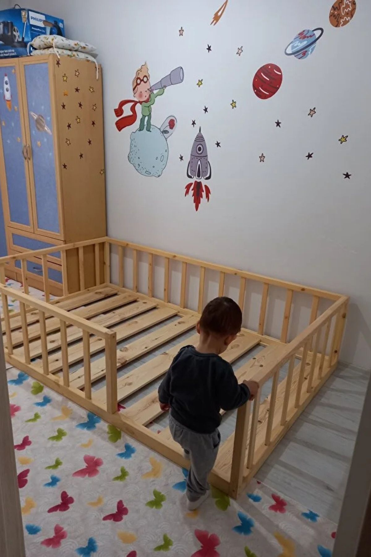 Loolpi Home Luna Montessori Bebek ve Çocuk Karyolası Doğal Ahşap Yatak Ayaksız fotoğrafı 6 (önizleme)