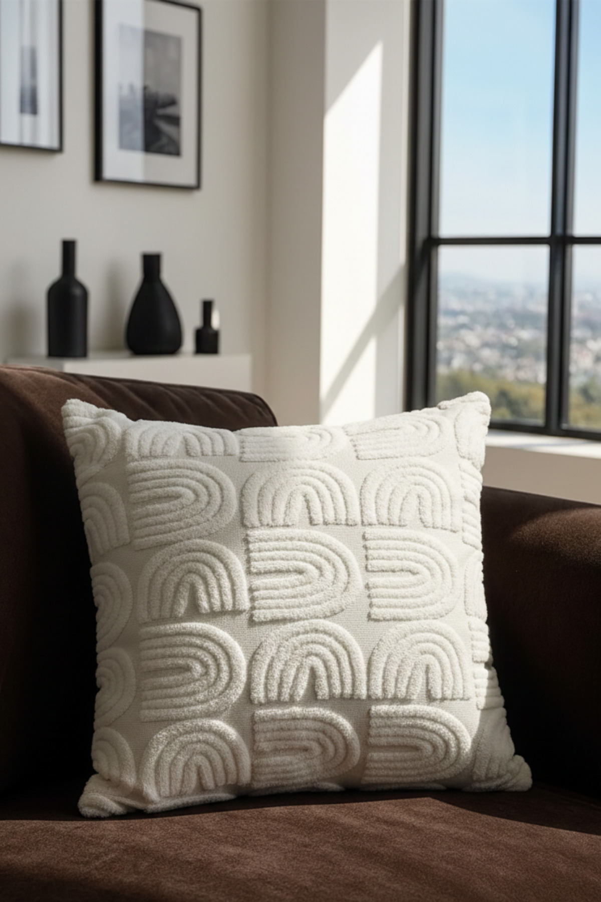 غطاء وسادة منقوش بارز مكون من قطعتين - غطاء وسادة...