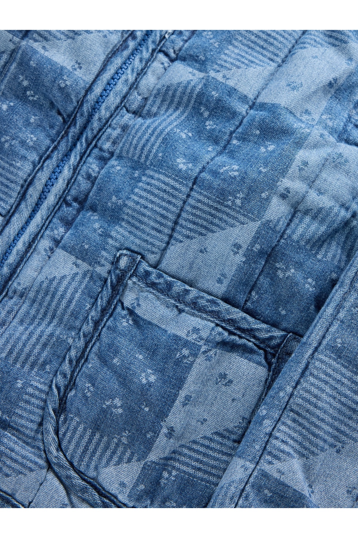 GAP Kız Bebek Lacivert Kapitone Patchwork Denim Ceket fotoğrafı 3 (önizleme)