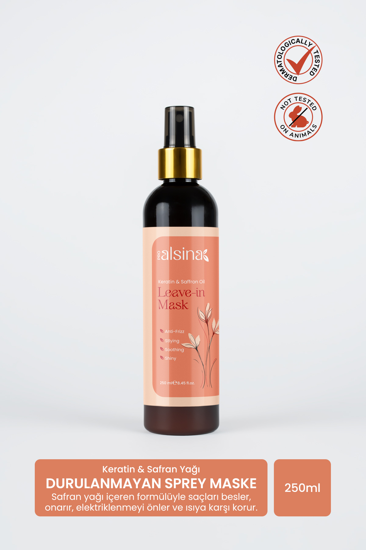 Keratin & Safran Durulanmayan Saç Bakım Maskesi 250 ml — 8683690485849 — تصویر 3 از 6